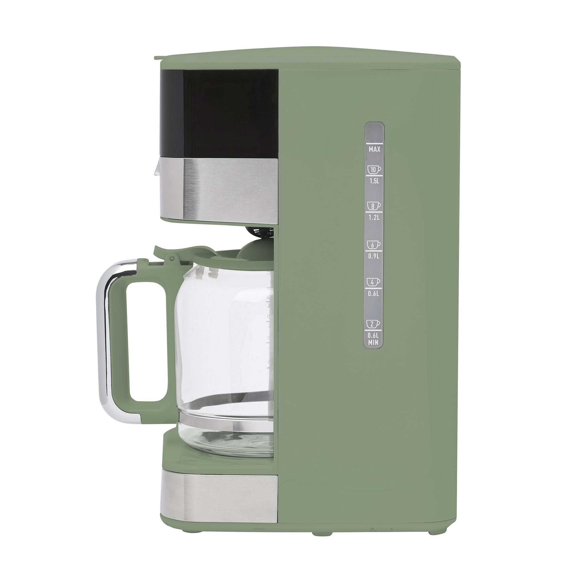 Haden Drip Coffee Maker, 12 Cup Cafe Machine & Carafe, Green/Chrome (Open Box) - VMInnovations