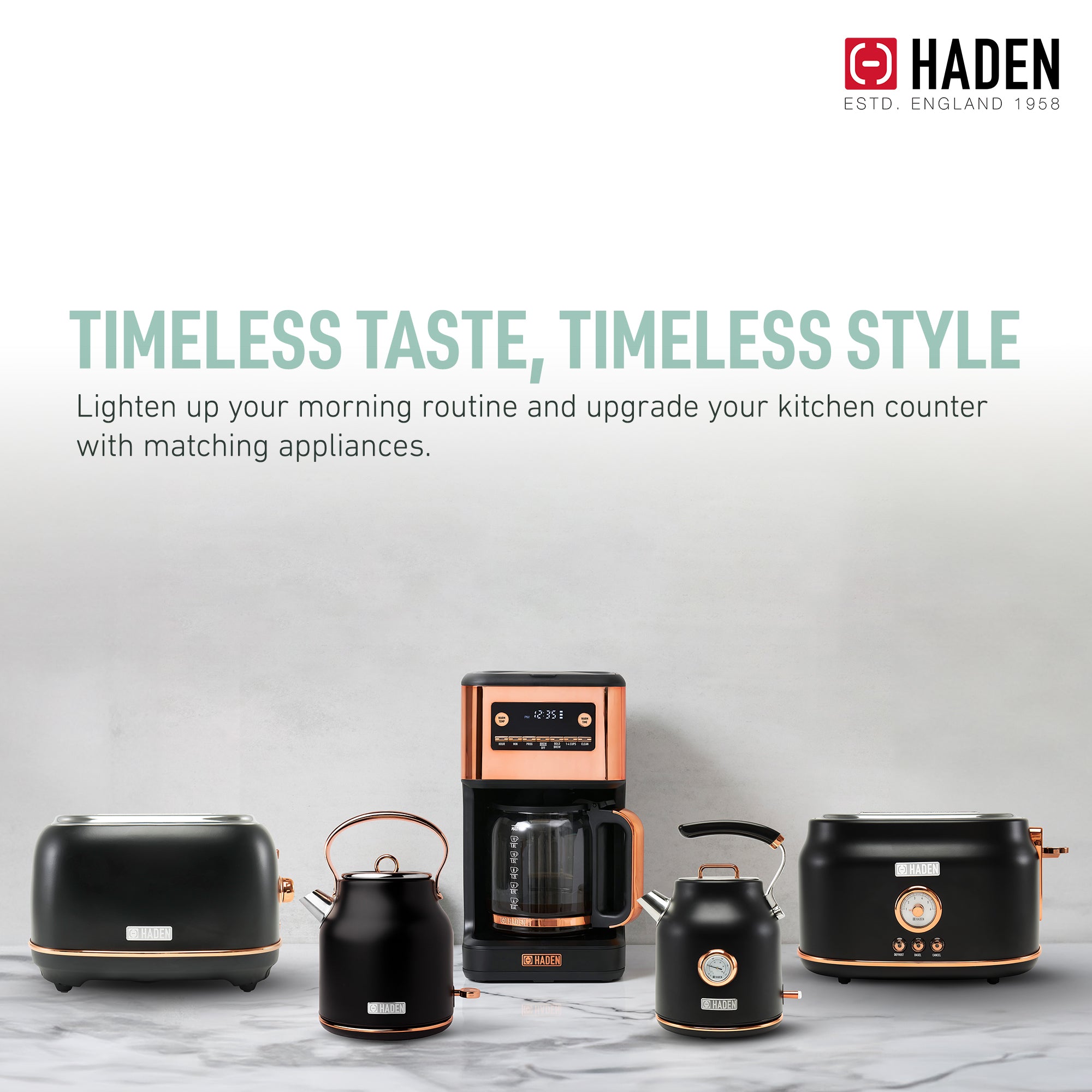 Haden Generous Brew 14 Cup Programmable Coffee Maker Pot, Black/Copper (Used) - VMInnovations