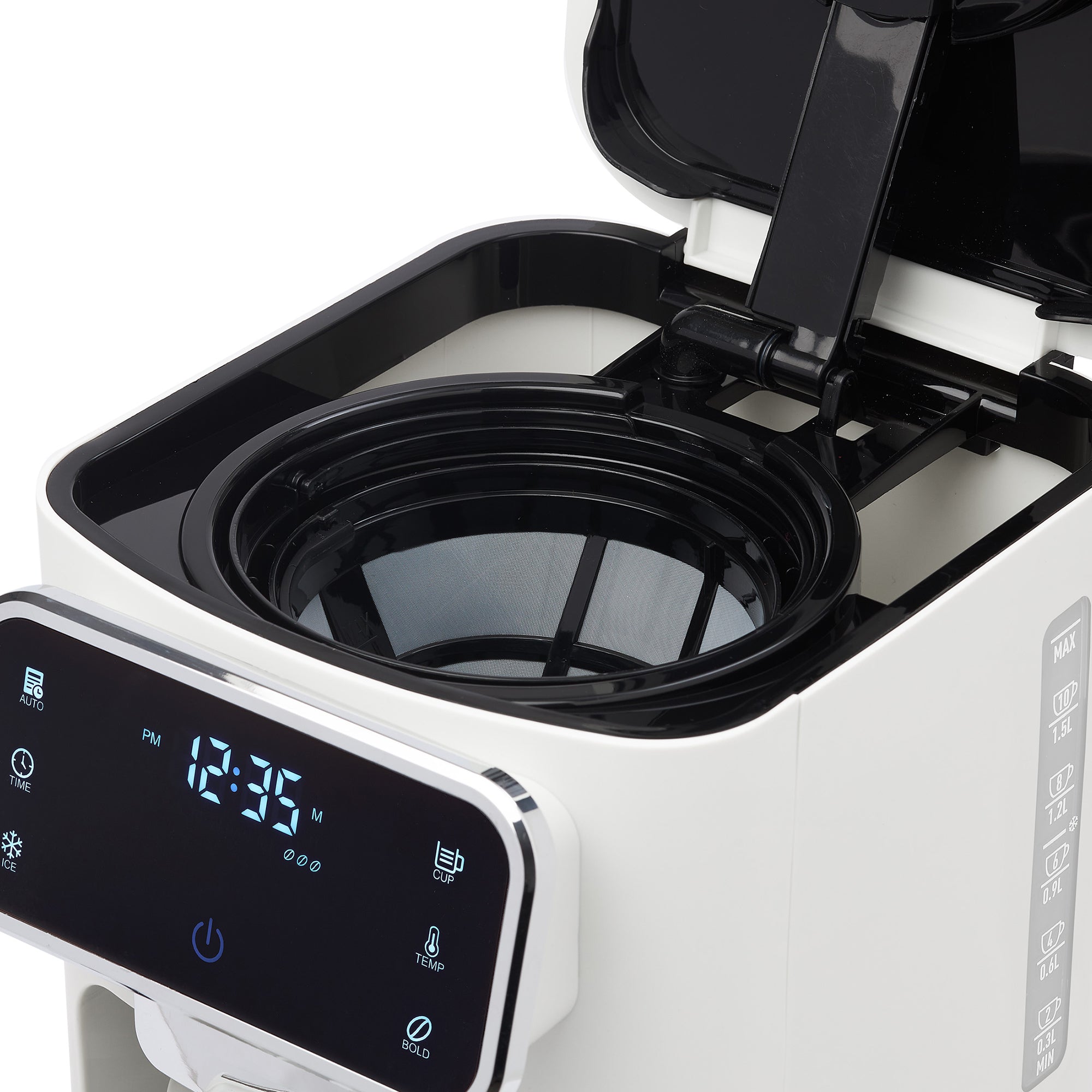 Haden Dual Brew 10 Cup Hot & Ice Programmable Digital Coffee Maker, Ivory/Chrome - VMInnovations