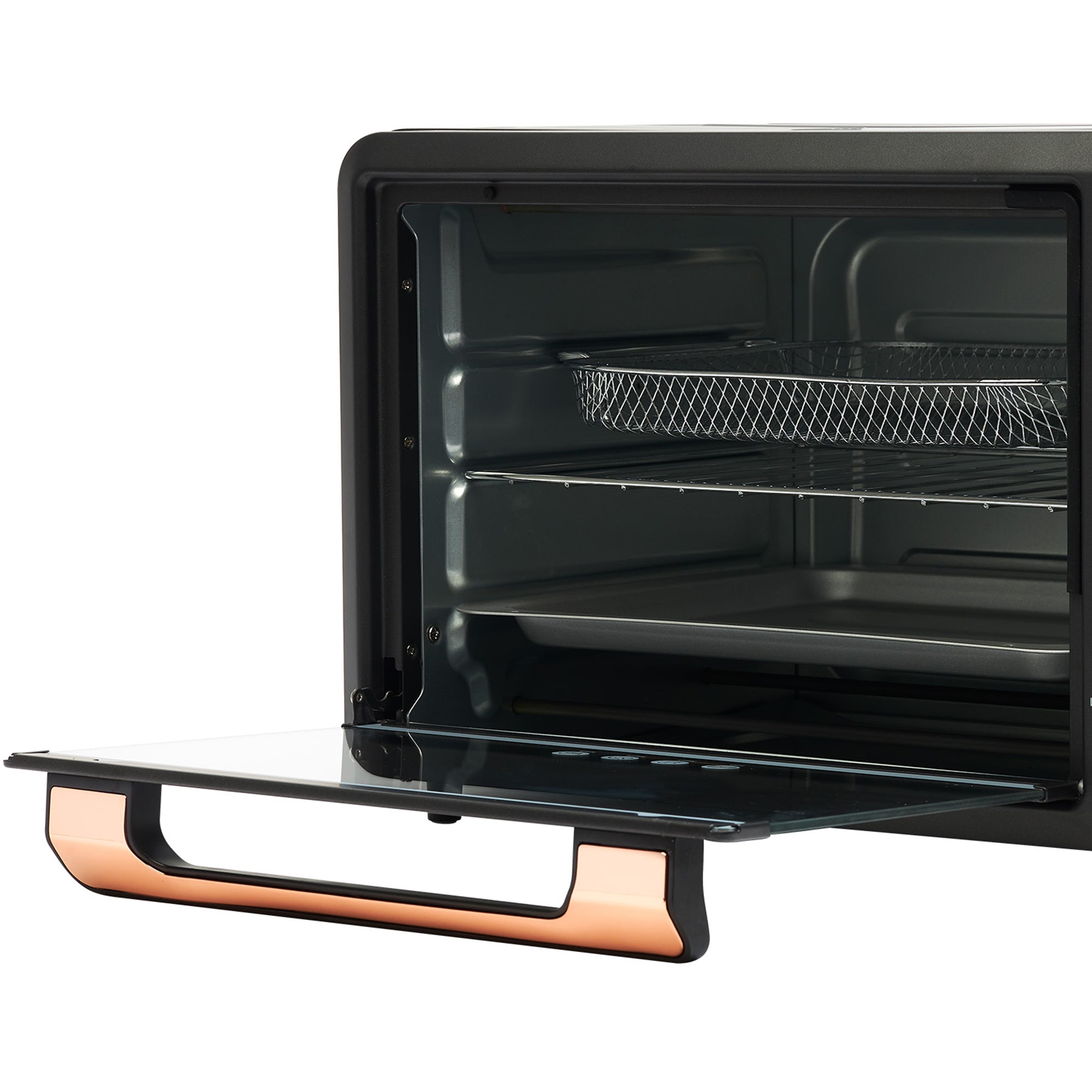 Haden Countertop 6 Slice Toaster Oven Air Fryer Combo for Kitchen, Black/Copper
