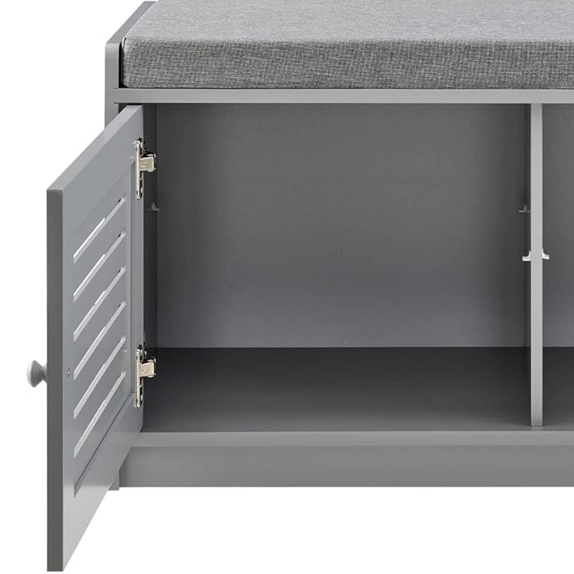 Sturdis Shoe Storage Cushioned Seat Bench with Adjustable Shelves, 2 Pack, Gray - VMInnovations