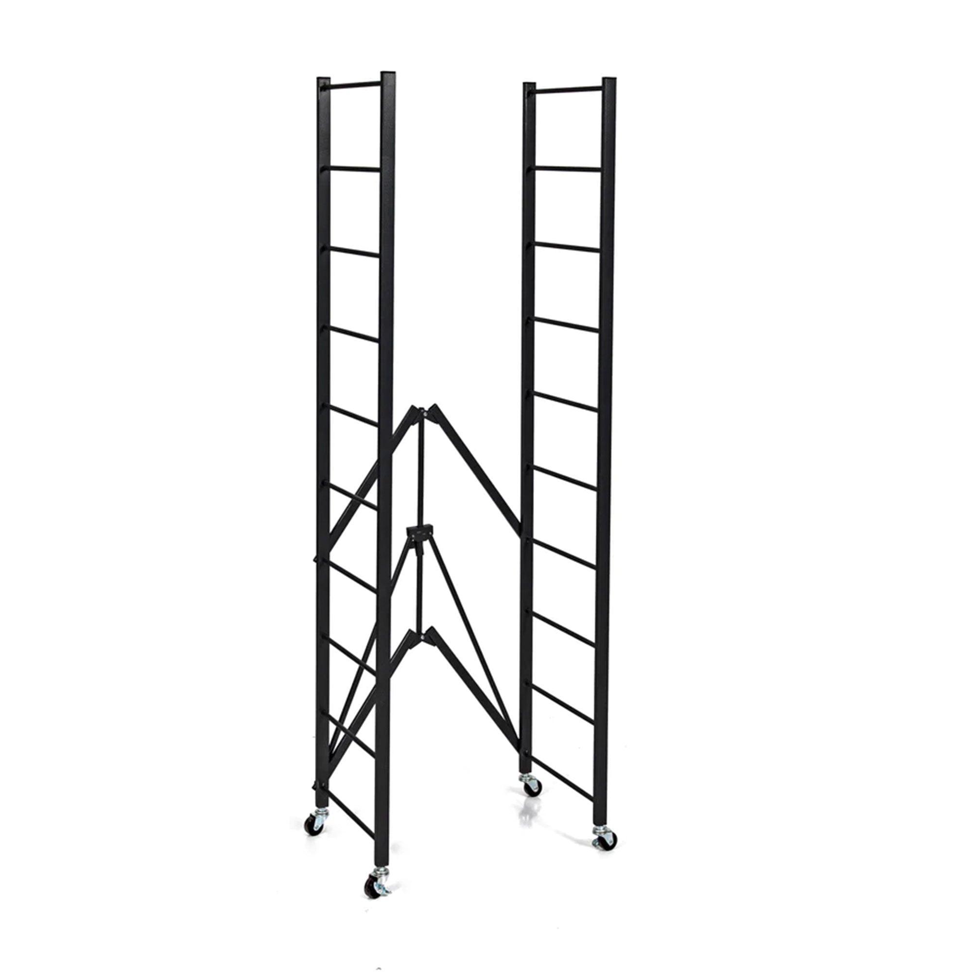 Origami R2 Series Folding Steel Adjustable Shelving Storage Rack, 2 Pack, Black - VMInnovations