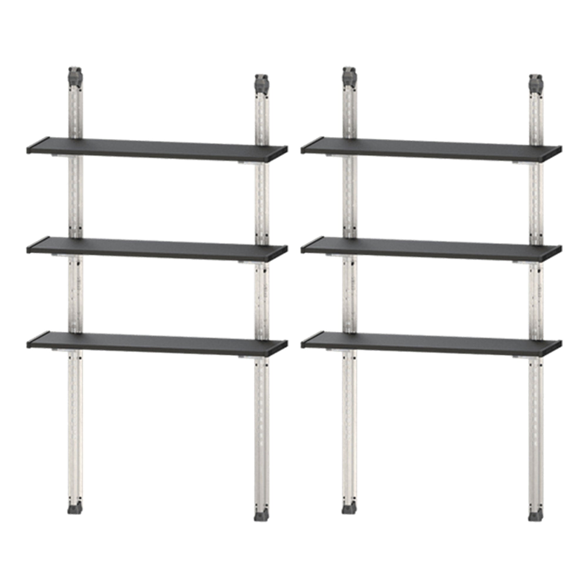 Keter 40 Inch All Weather Steel Utility Storage Shed Shelf Kit, 2 Pack, Black - VMInnovations