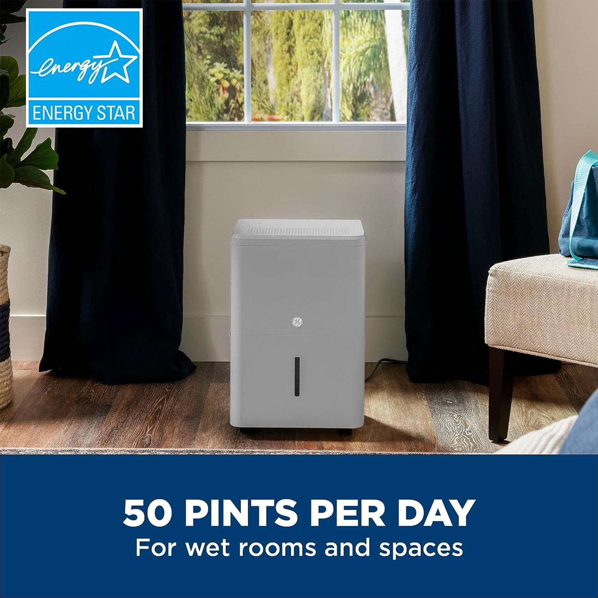 GE Energy Star Dehumidifier, for Rooms up to 4000 Sq ft, Gray (Open Box) - VMInnovations