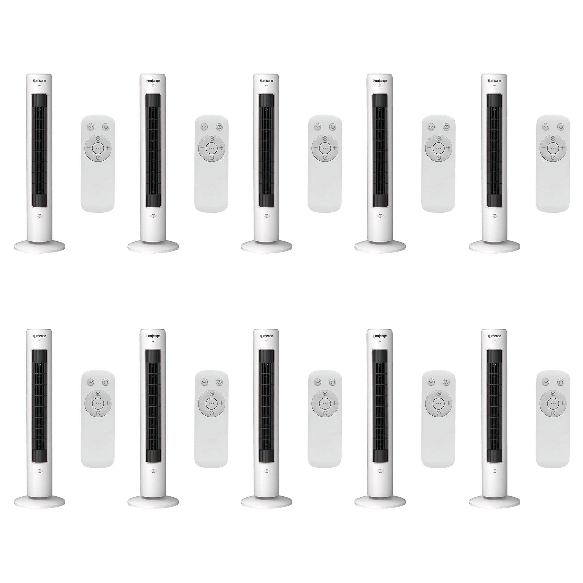 Hurricane 40" Triple Action Air Enhancing Tower Fan and Diffuser, 10 Pack, White - VMInnovations