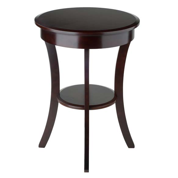 Winsome Sasha Wooden Round Accent Side Table w/ 1 Drawer, Cappuccino (Open Box)