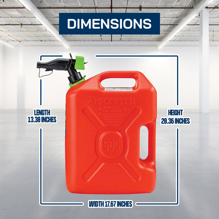 Scepter SmartControl Dual Handle Diesel Gas Container Jug, 5 Gal, 4 Pack, Red - VMInnovations