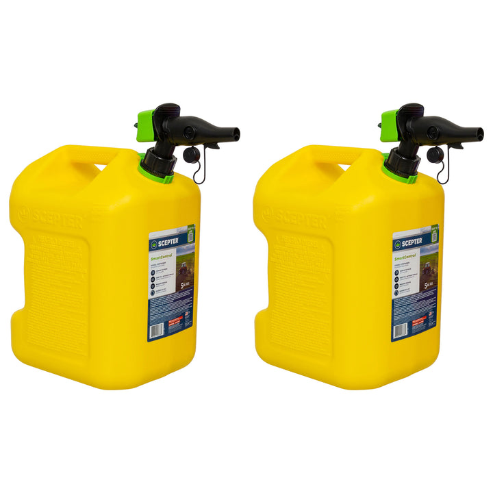 Scepter SmartControl Rear Handle Diesel Gas Jug, 5 Gal/18.9L, 2 Pack, Yellow - VMInnovations