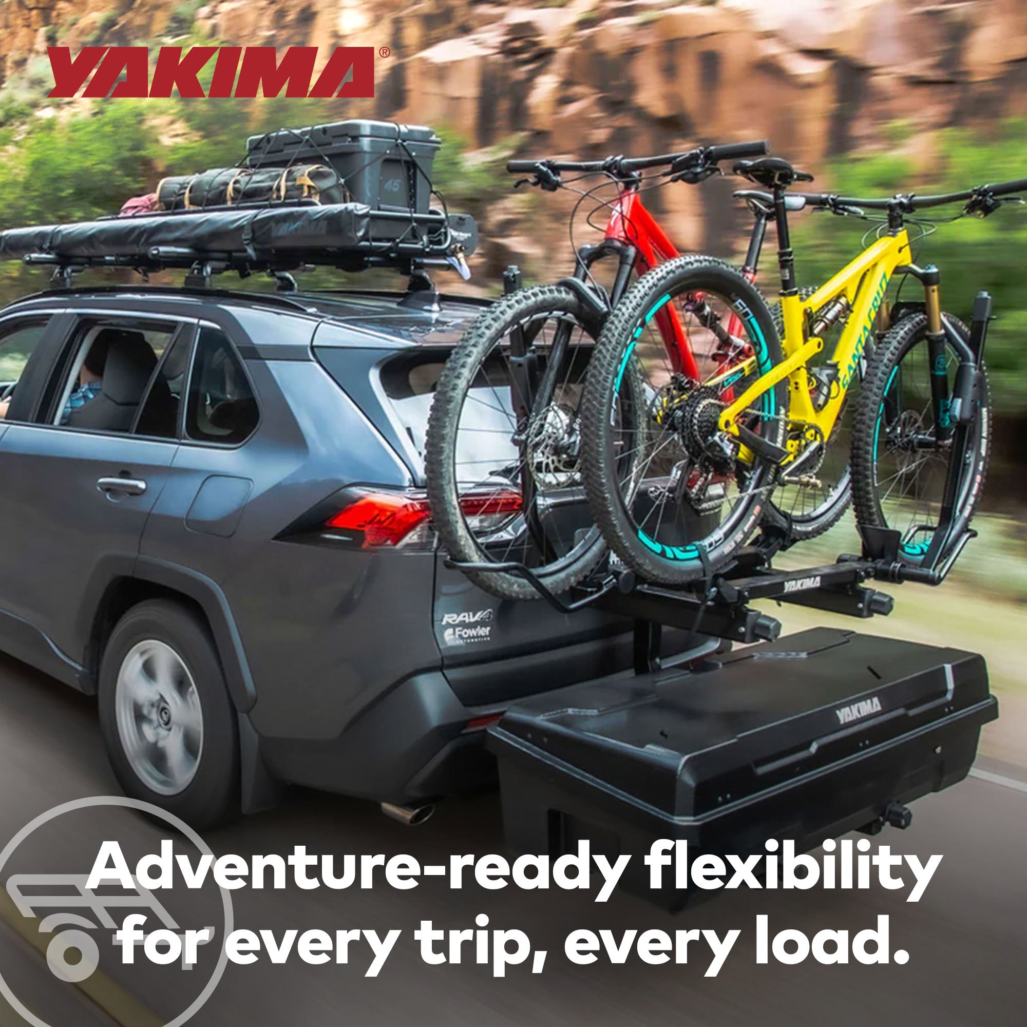 Yakima EXO SwingBase Hitch Base Rack & EXO GearLocker Vehicle Rooftop Cargo Box - VMInnovations