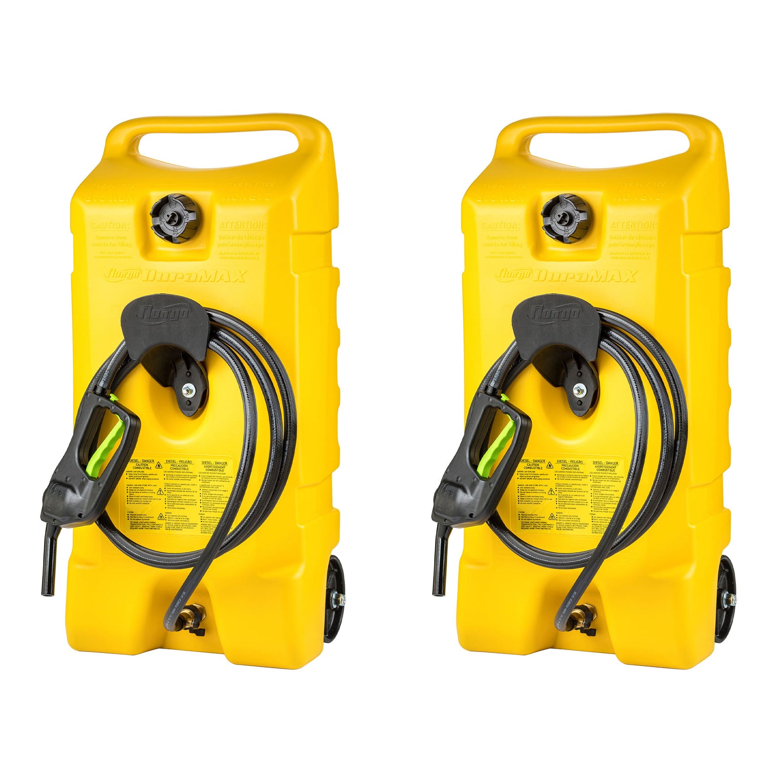 Scepter Flo N Go Duramax 14 Gal Diesel Fuel Tank Container Pump, 2 Pack, Yellow - VMInnovations