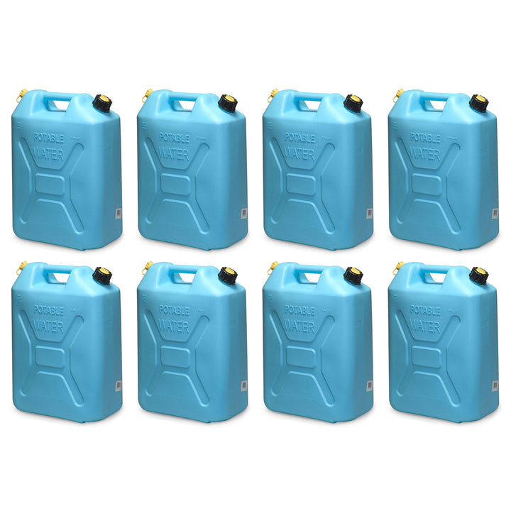 Scepter 5 Gal Military Style Water Can Container with Reversible Spout, 8 Pack - VMInnovations