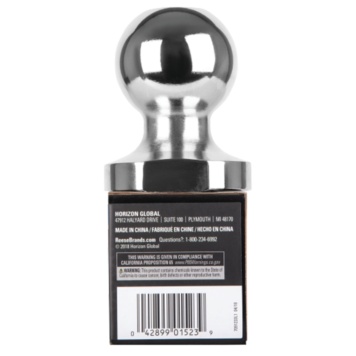 Reese Towpower Trailer Hitch Ball with Chrome Finish for Automotive Equipment