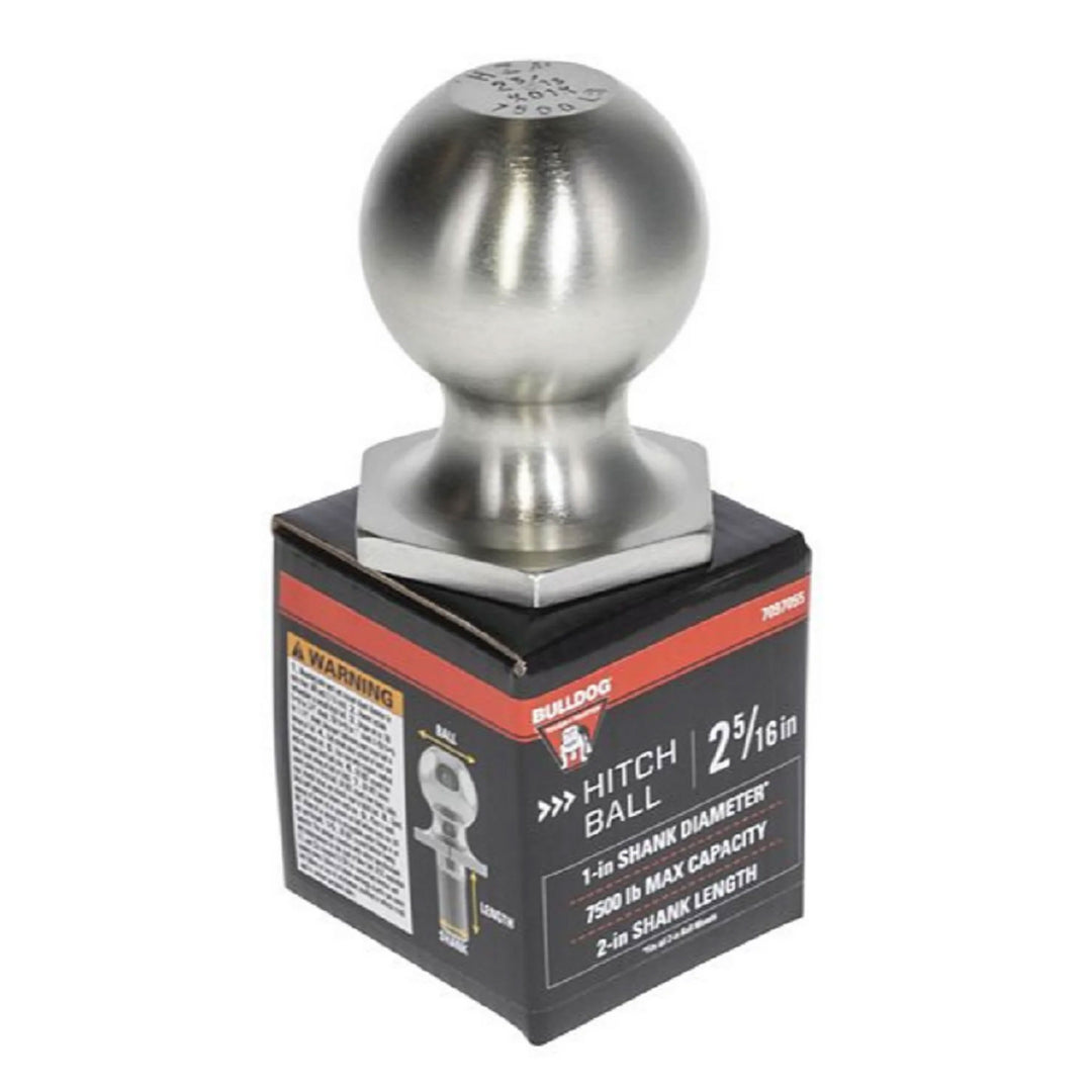 Bulldog 2-5/16 inch Diameter Interlock Hitch Ball, 7,500 Pound Capacity, HD Zinc - VMInnovations