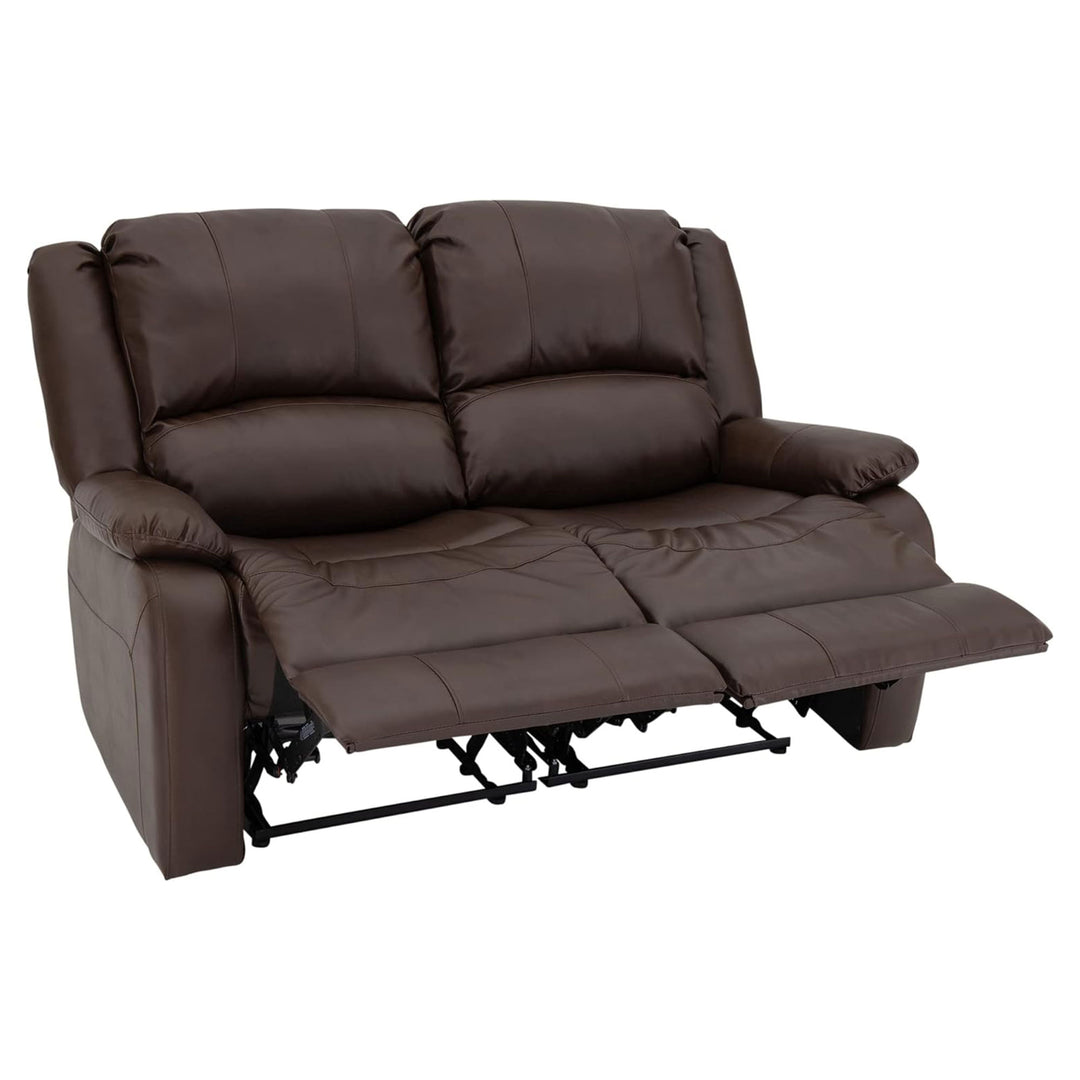 RecPro Charles 58 Inch Recliner Sofa RV Faux Leather Lounge Furniture, Mahogany - VMInnovations