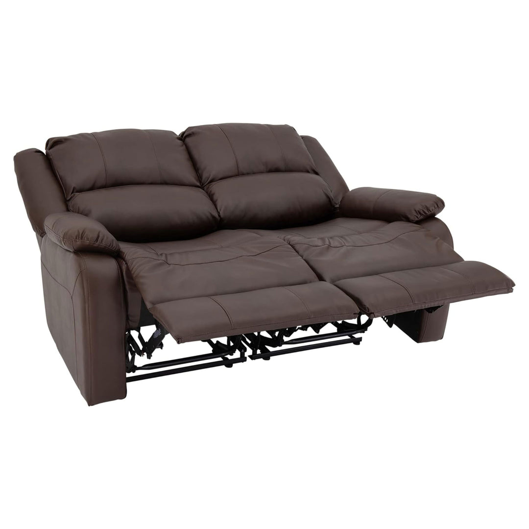 RecPro Charles 58 Inch Recliner Sofa RV Faux Leather Lounge Furniture, Mahogany - VMInnovations