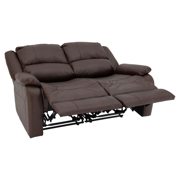 RecPro Charles 58 Inch Recliner Sofa RV Faux Leather Lounge Furniture, Mahogany - VMInnovations