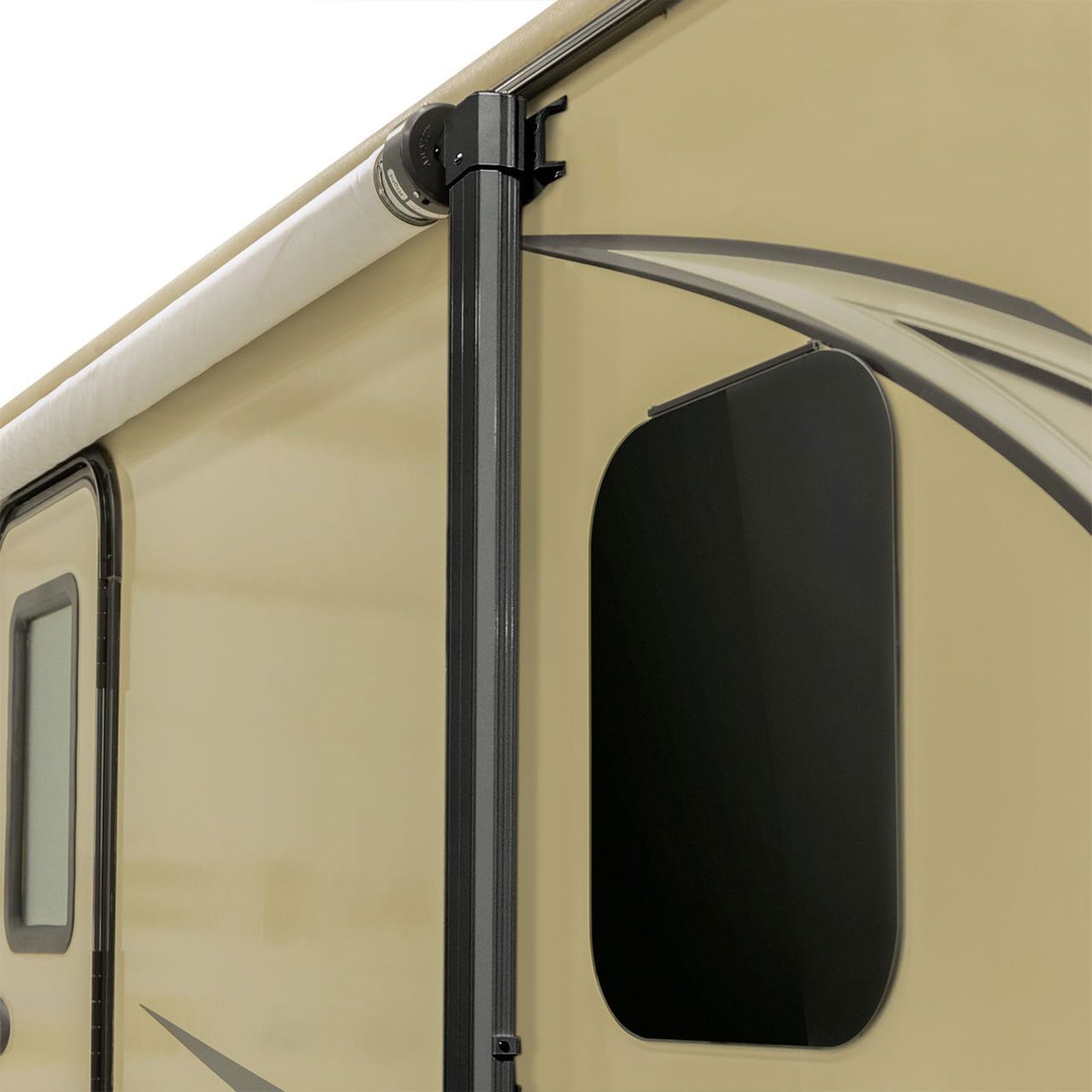 RecPro RV 21 Ft Awning Frame with Durable Fabric Outdoor Camper Cover, Charcoal