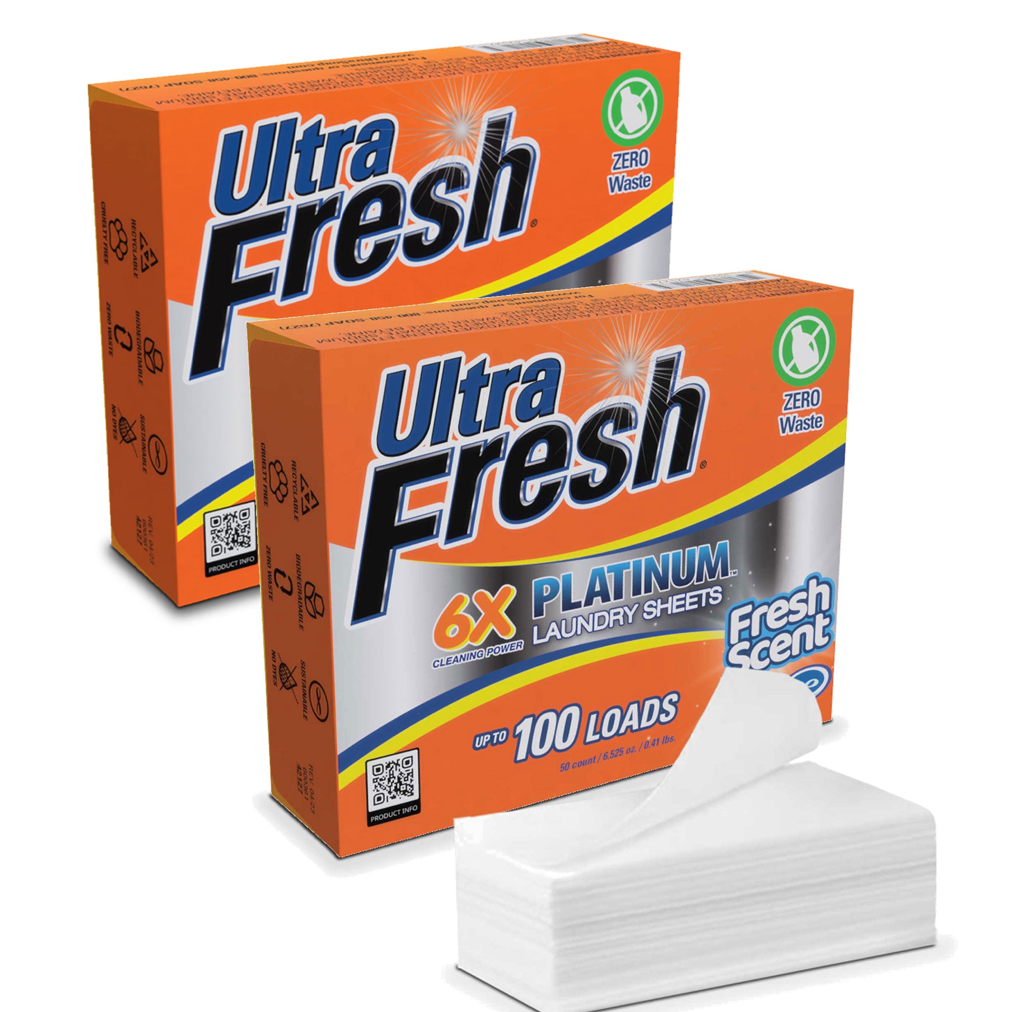 Ultra Fresh Platinum 6X Laundry Detergent Sheets with Fresh Scent, Set of 2 - VMInnovations