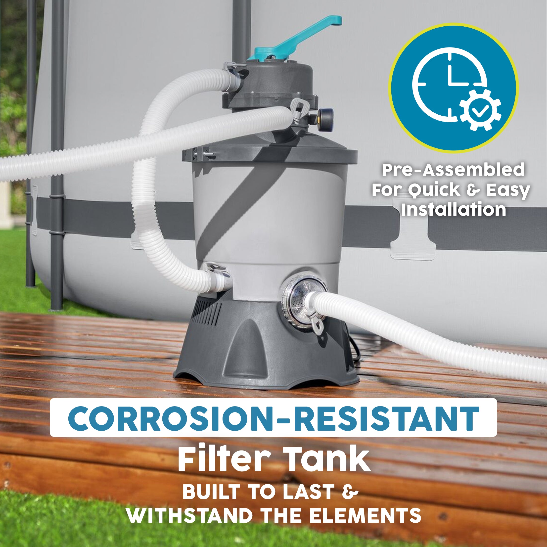 Bestway 950 Gallon Sand Filter Pump for Above Ground Outdoor Swimming Pools - VMInnovations