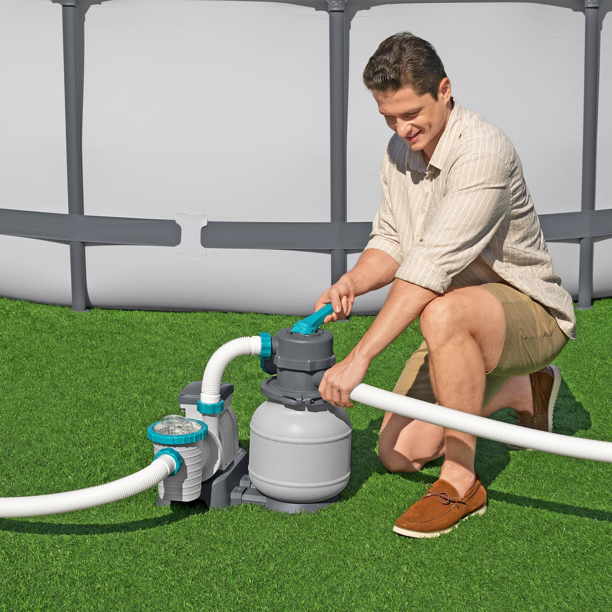 Bestway 1,500 Gal Sand Filter Pump for Above Ground Swimming Pools (Open Box)