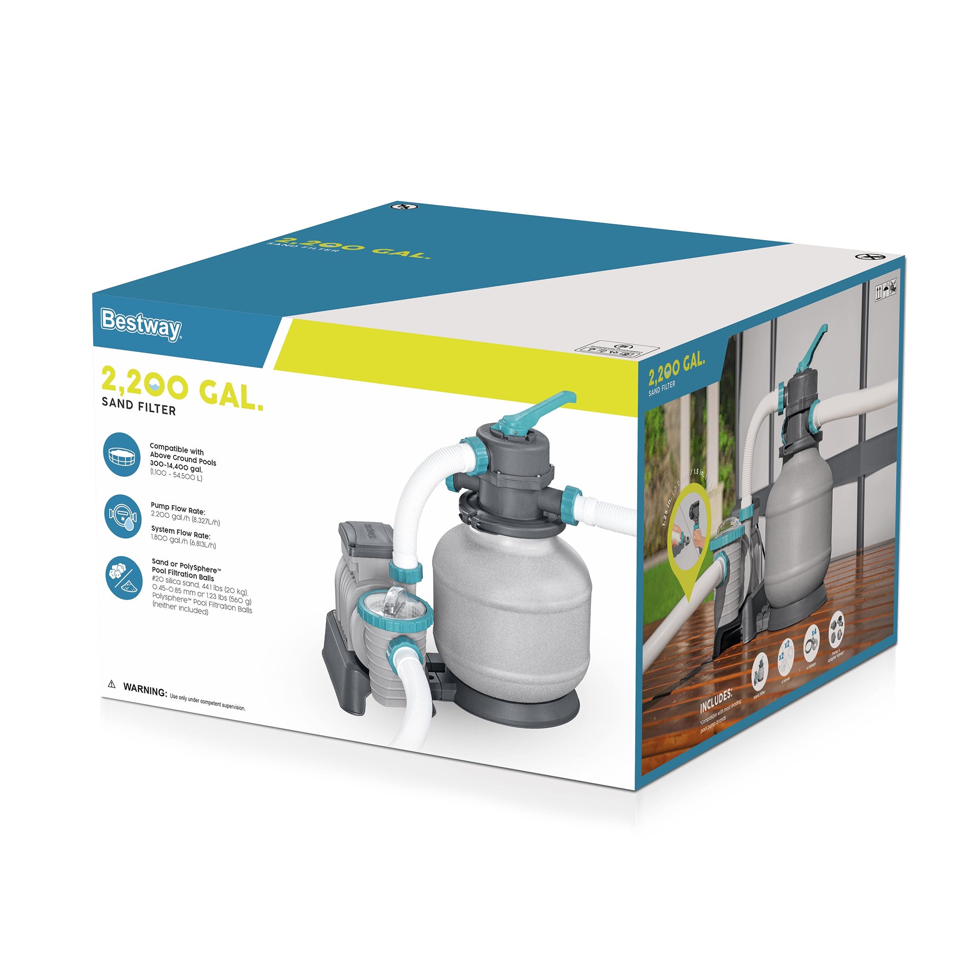 Bestway 2,200GAL Sand Filter Pump for Above Ground Swimming Pools (For Parts)