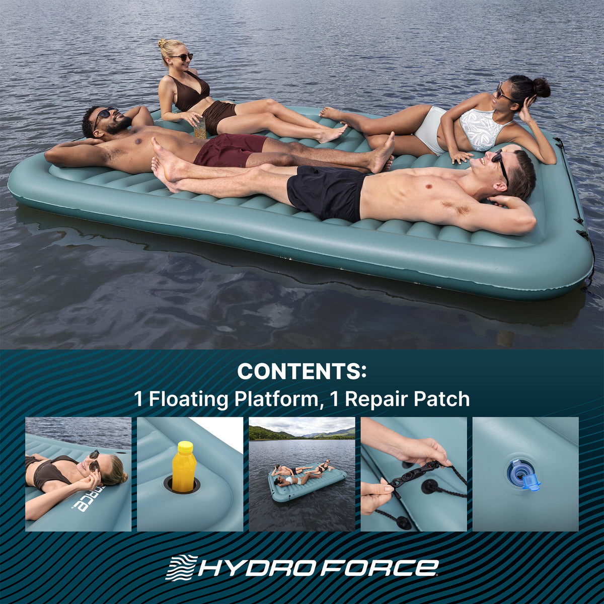 Bestway Hydro-Force Sun Soaker Inflatable 4 Person Water Float Platform (Used) - VMInnovations