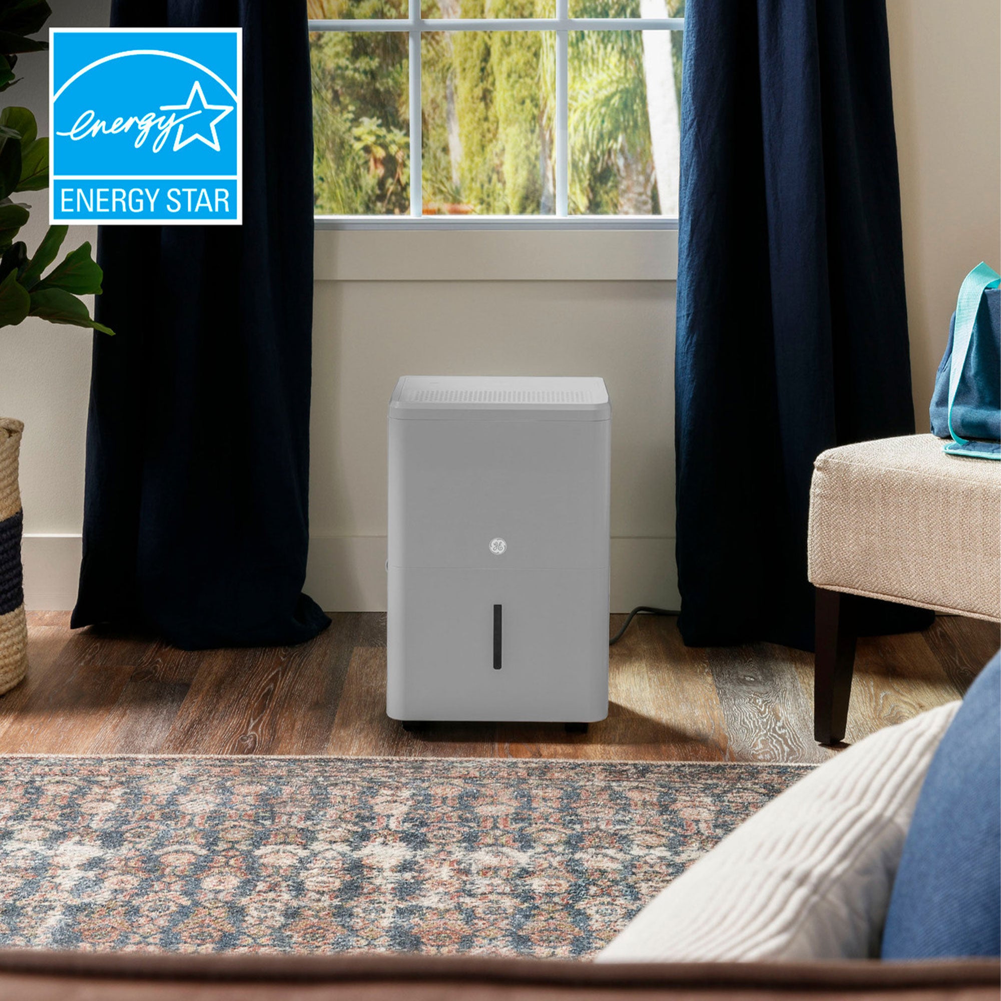 GE Portable 50 Pt Dehumidifier w/Smart Dry for Wet Spaces, Gray (Used) - VMInnovations