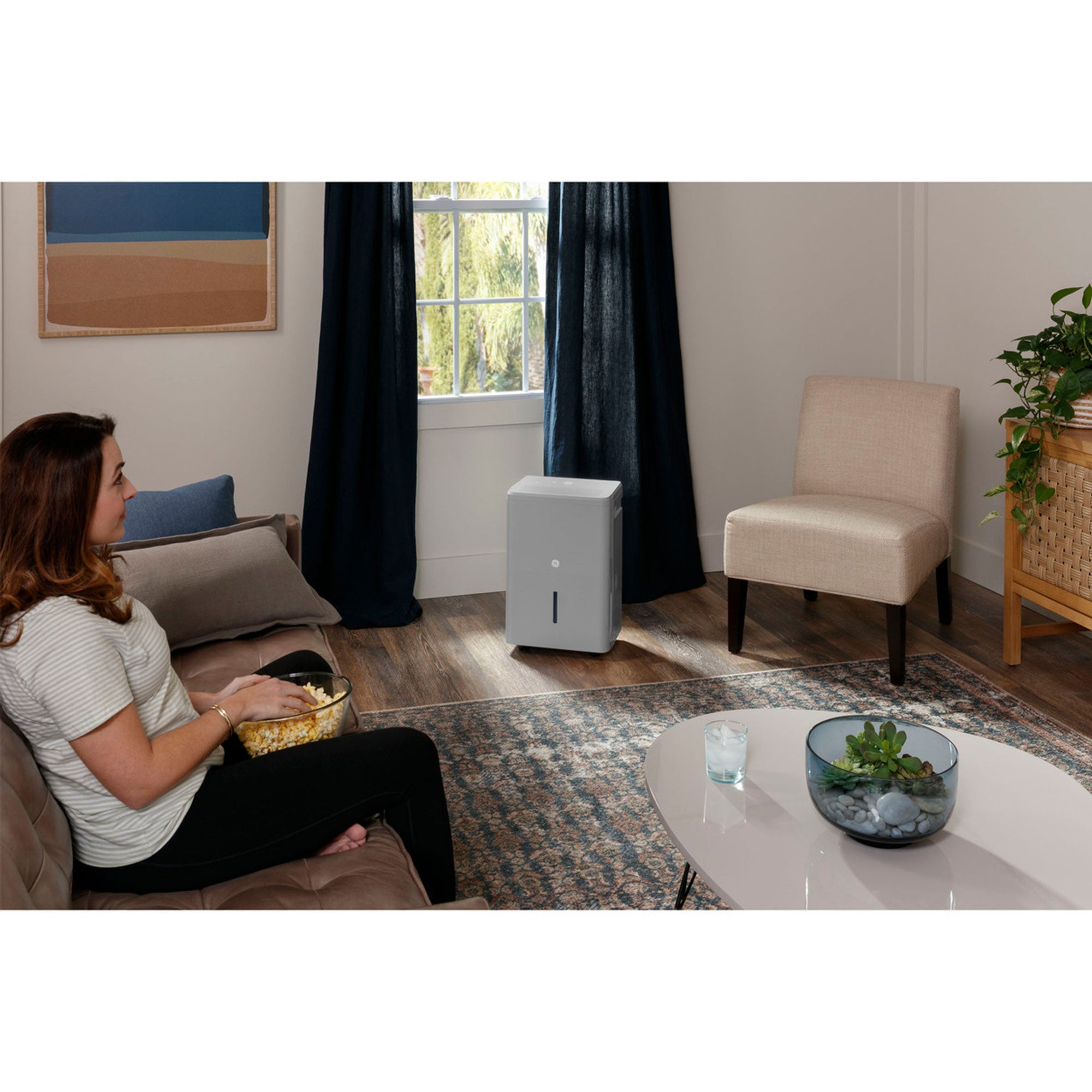 GE Portable 50 Pt Dehumidifier w/Smart Dry for Wet Spaces, Gray (Used) - VMInnovations