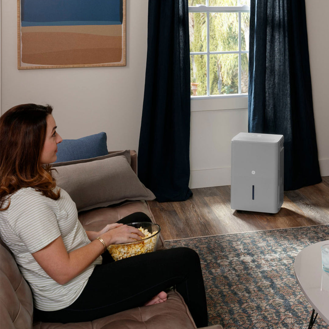 GE Portable 50 Pt Smart Dehumidifier Built In Pump, Gray (Certified Refurbished) - VMInnovations