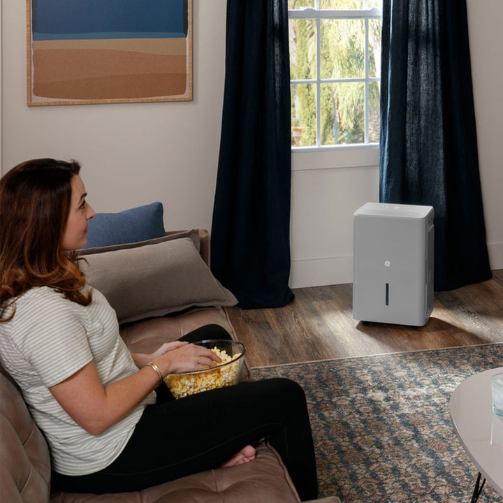 GE Portable 50 Pt Smart Dehumidifier Built In Pump, Gray (Certified Refurbished) - VMInnovations