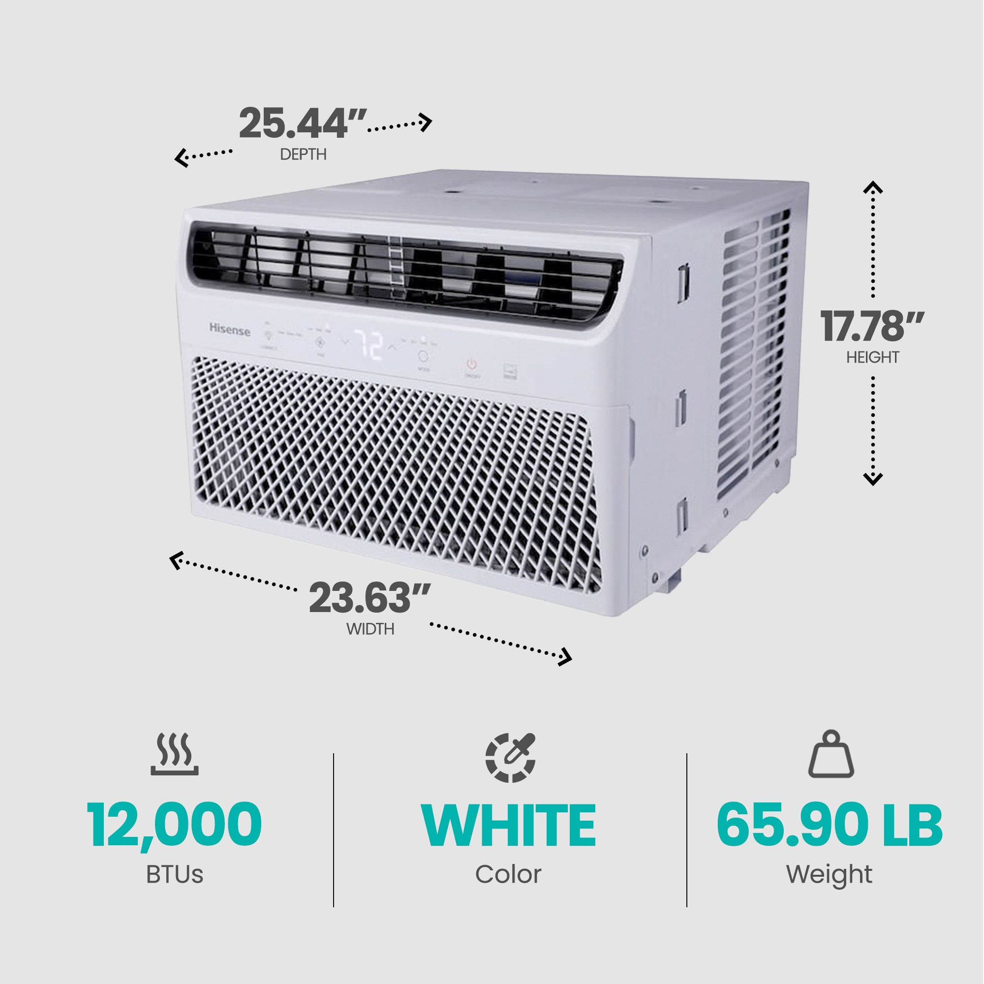 Hisense 12,000 BTU Window Quiet Cooling Air Conditioner (Certified Refurbished) - VMInnovations