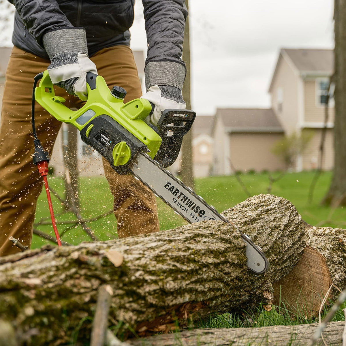 Earthwise Power Tools 8 Inch 15 Ampere Corded Electric Chainsaw with Handle