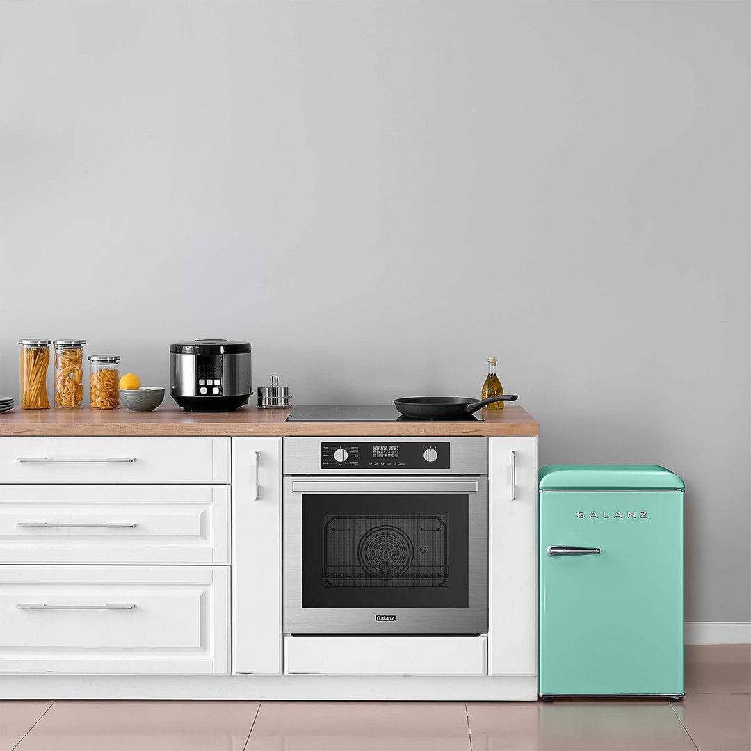Galanz Retro Energy Efficient Compact Refrigerator w/Freezer, 2.5 Cu Ft, Green - VMInnovations