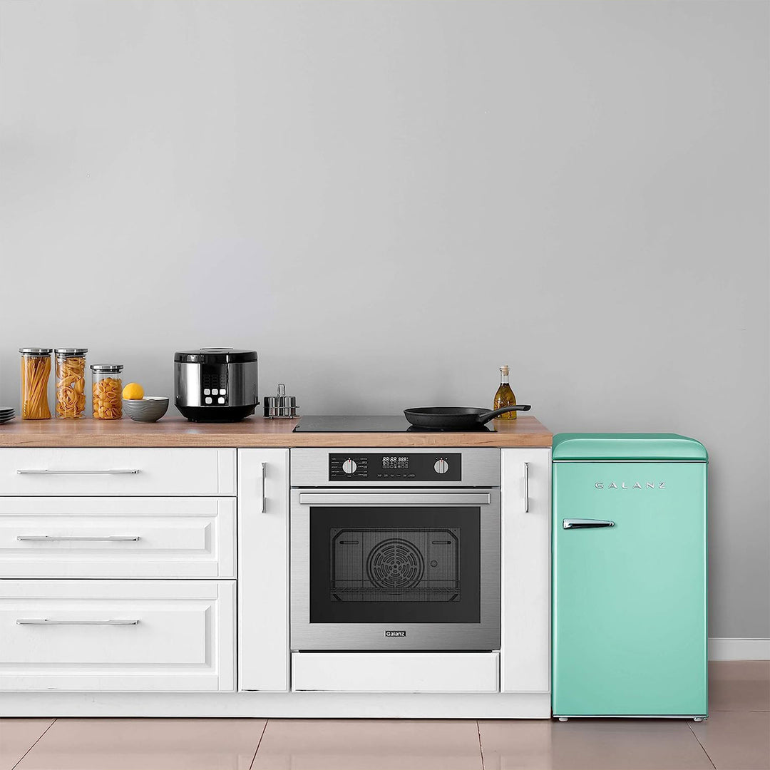 Galanz Retro Energy Efficient Compact Refrigerator w/Freezer, 3.3 Cu Ft, Green - VMInnovations