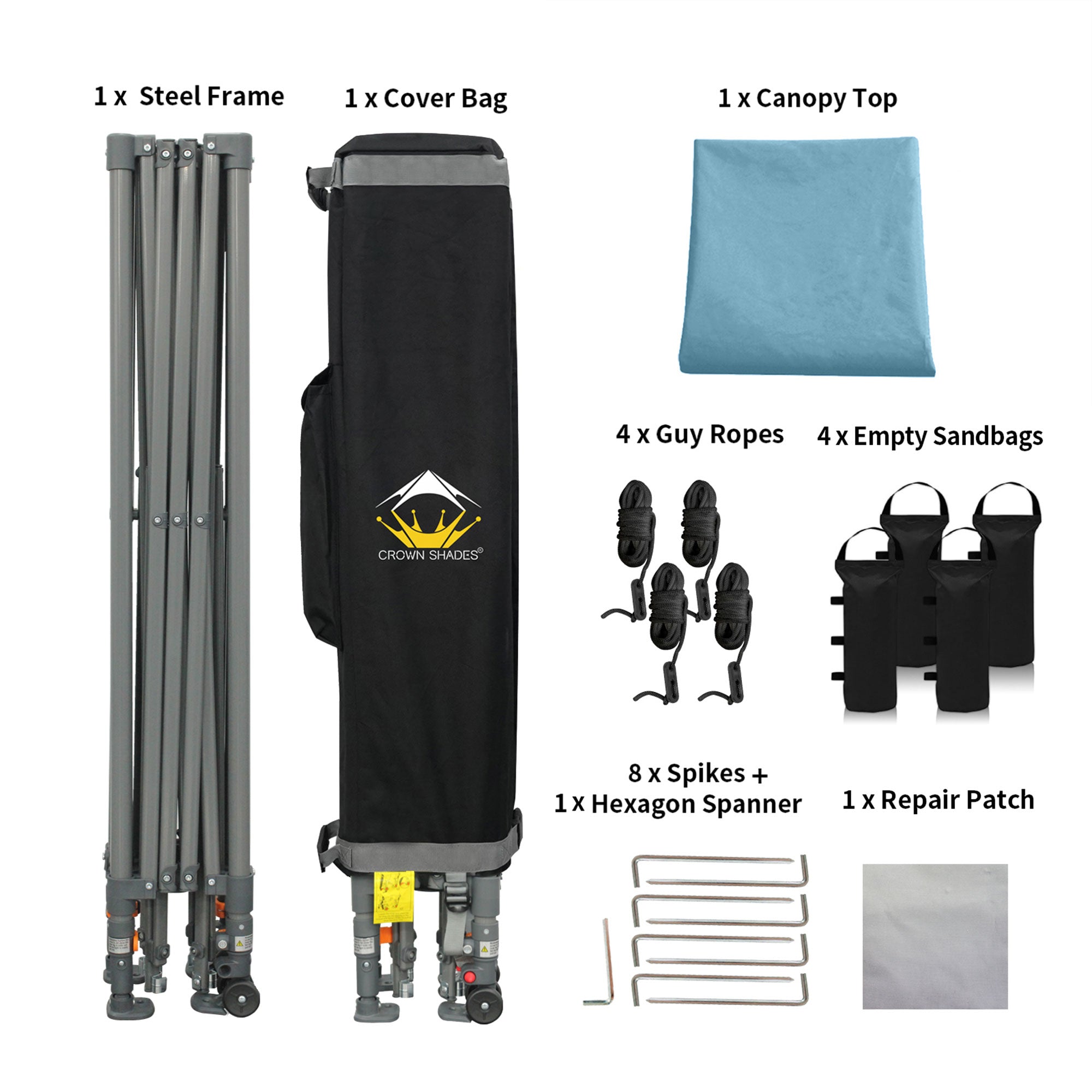 Crown Shades 10’ x 10’ Portable Instant Canopy Tent w/Extendable Legs,Cyan(Used) - VMInnovations