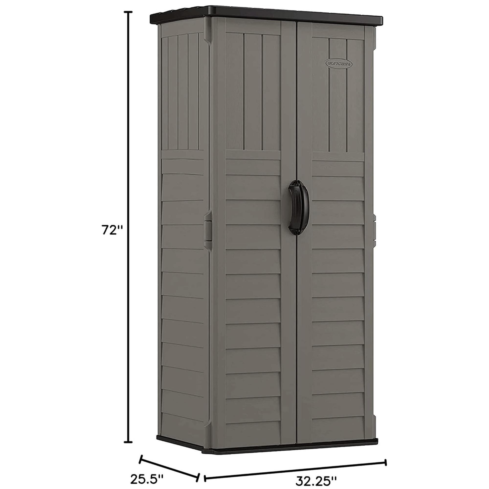Suncast 22 Cubic Foot Vertical Shed Outdoor Storage for Patio and Garage, Stoney