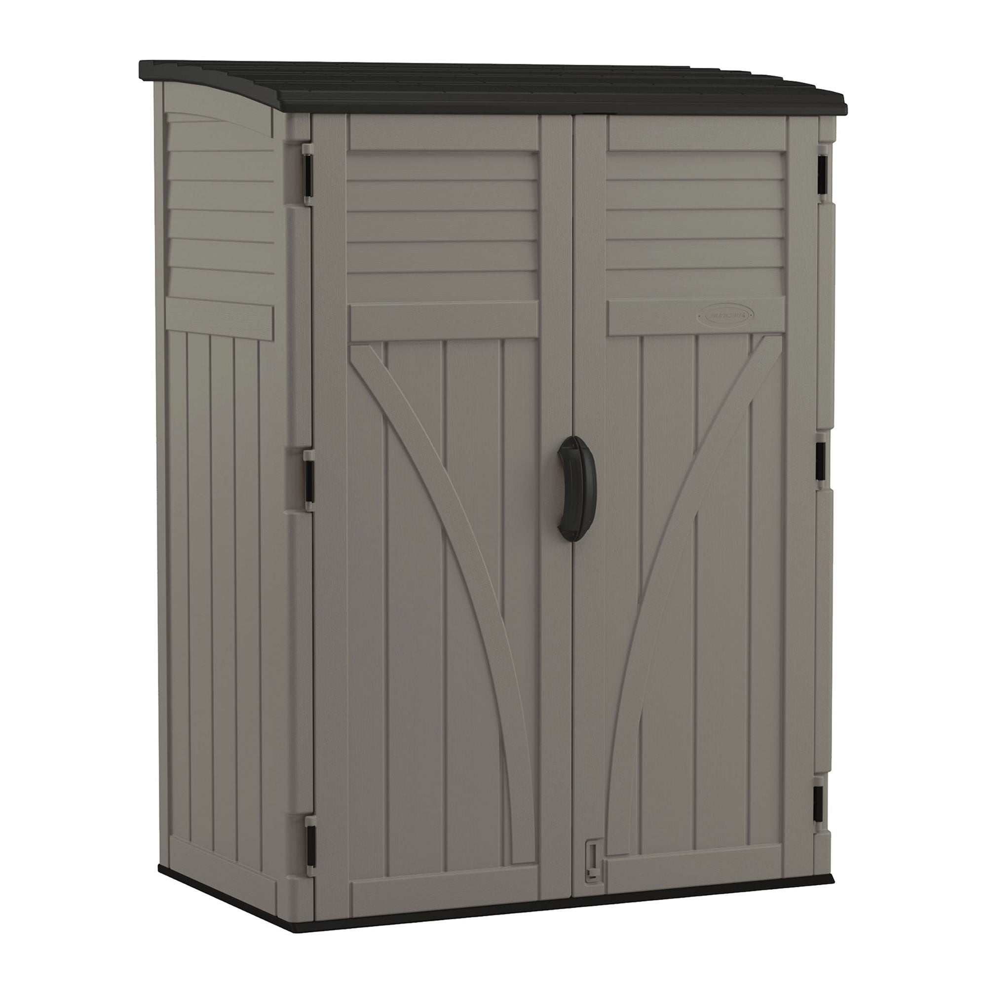 Suncast 54 Cubic Foot Vertical Shed Outdoor Storage for Patio and Garage, Stoney