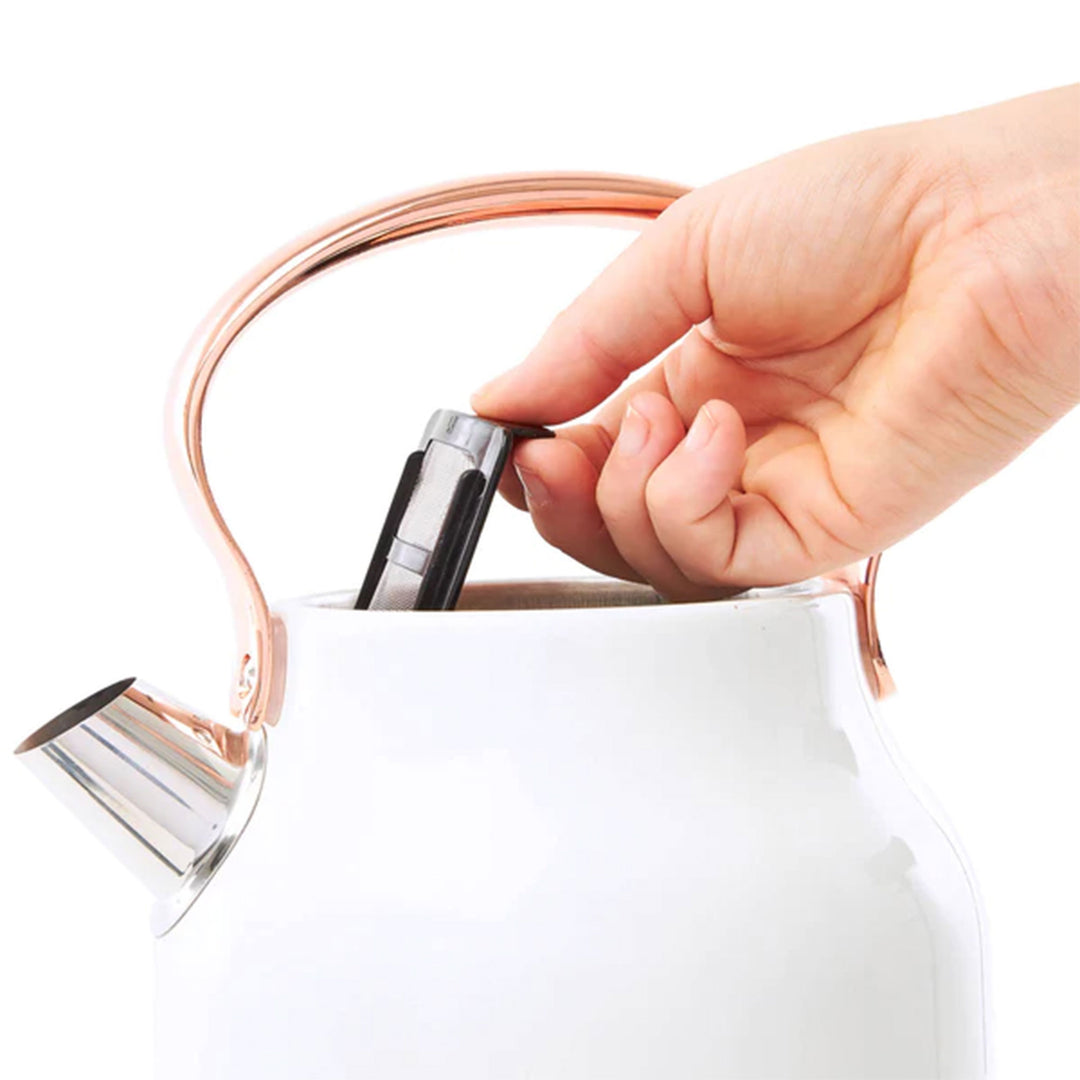 Haden Heritage 2 Slice Wide Slot Toaster & Electric Water Kettle, Ivory & Copper - VMInnovations