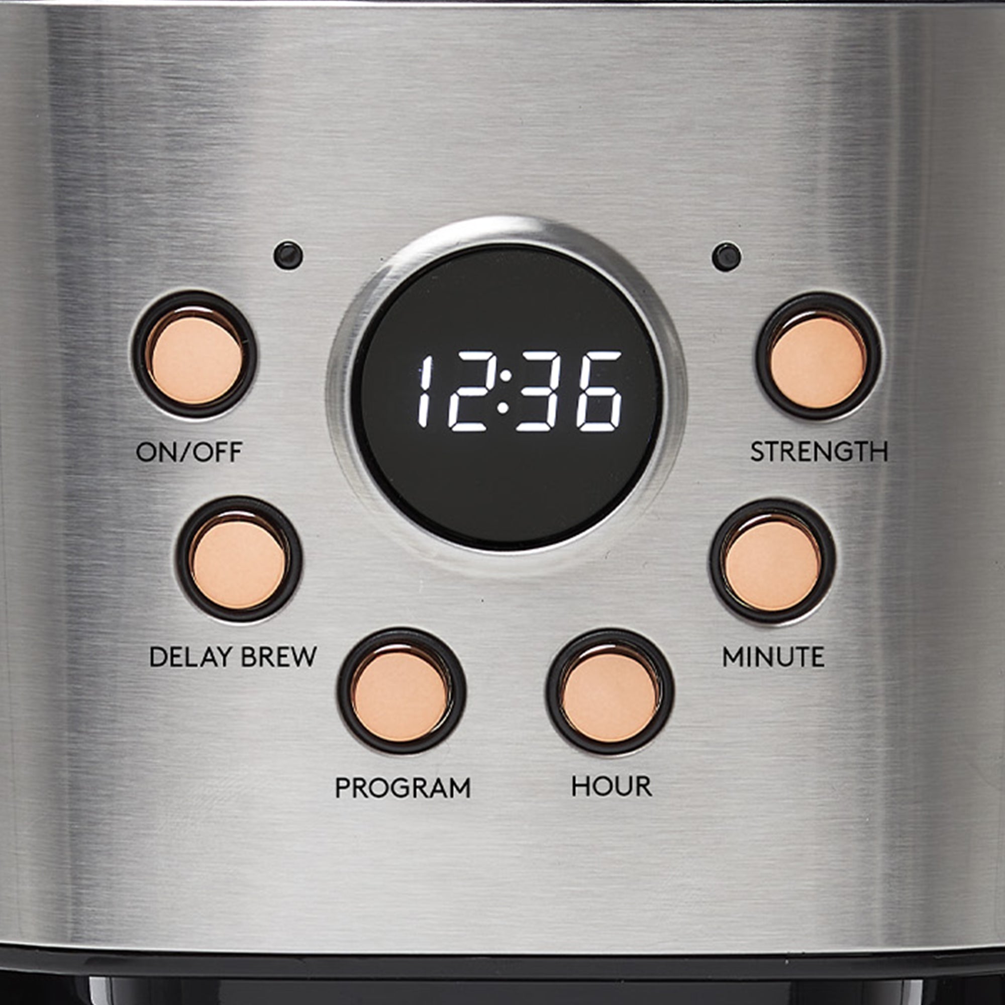 Haden Heritage 12 Cup Coffee Maker & 2 Slice Wide Slot Toaster Set, Steel/Copper