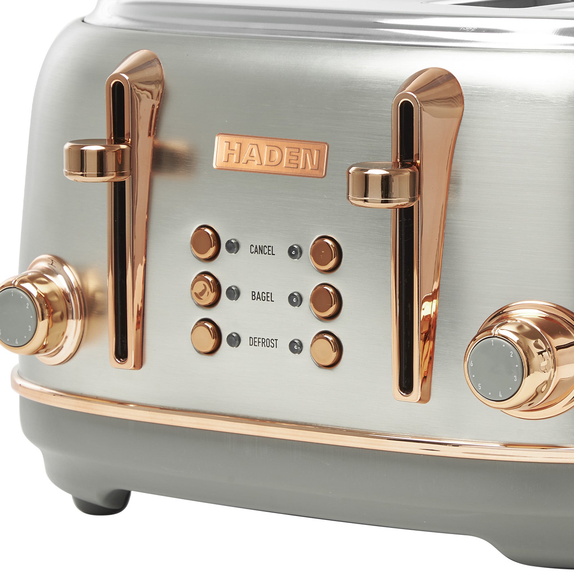 Haden Heritage 4 Slice Wide Slot Toaster & Electric Water Kettle, Steel & Copper - VMInnovations
