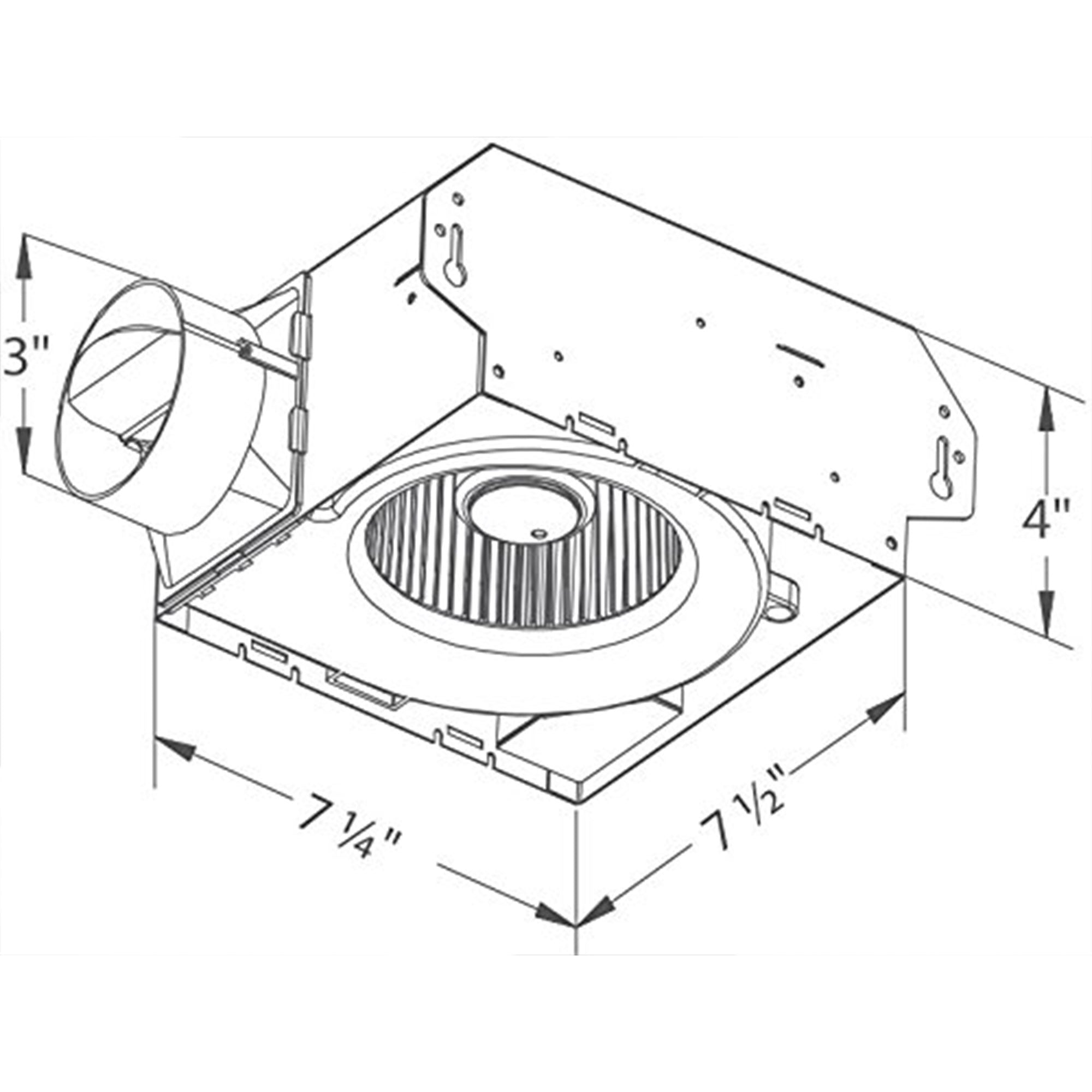 Delta Breez Slim Ventilation Exhaust Bathroom Fan 70 CFM with Dual Speed, White - VMInnovations