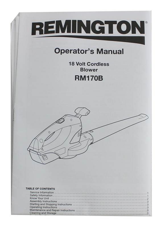 Remington RM170B 18V Cordless Handheld Electric Leaf Grass Blower 125 Mph