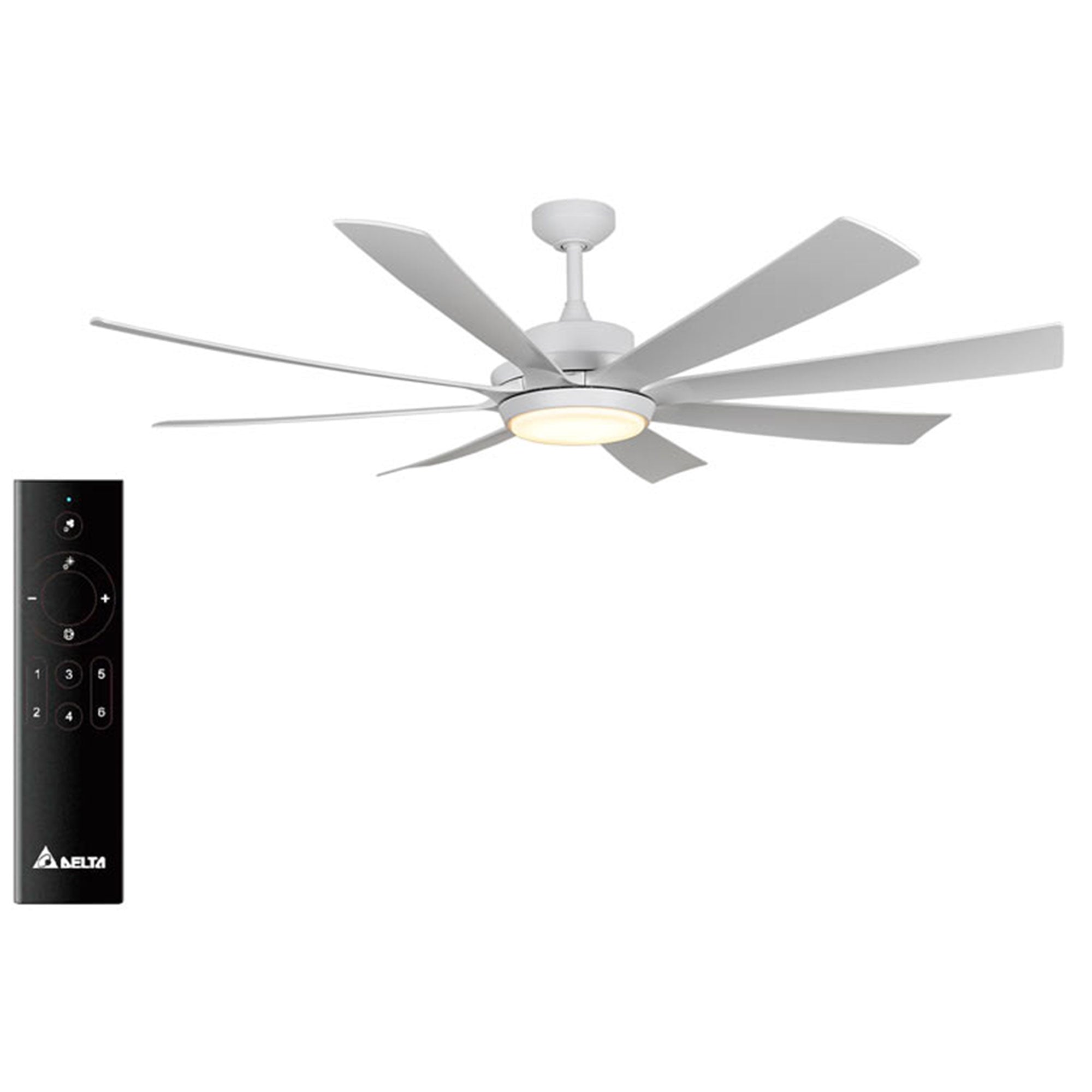 Delta Breez Rio Vista 60" Ceiling Fan with LED, Remote, Indoor/Outdoor, White - VMInnovations