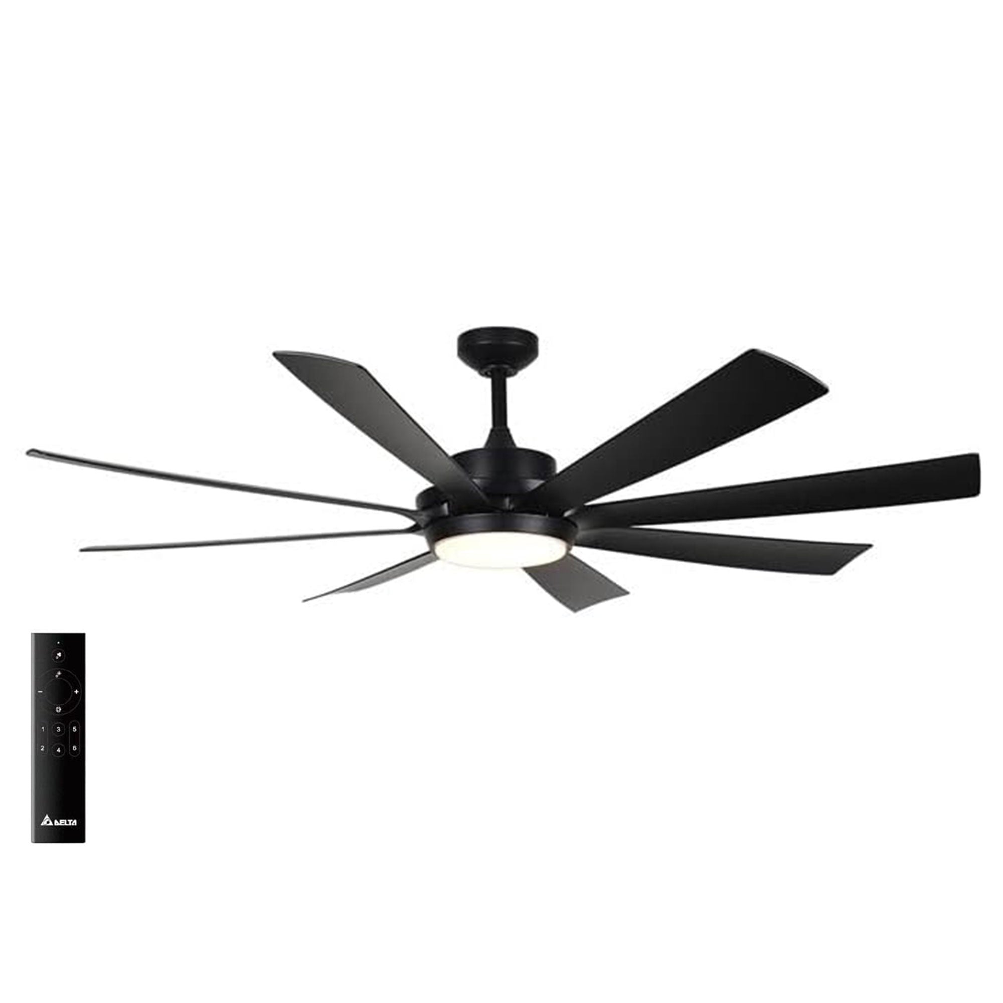 Delta Breez RioVista 60" Ceiling Fan with LED, Remote, Indoor/Outdoor, Black - VMInnovations