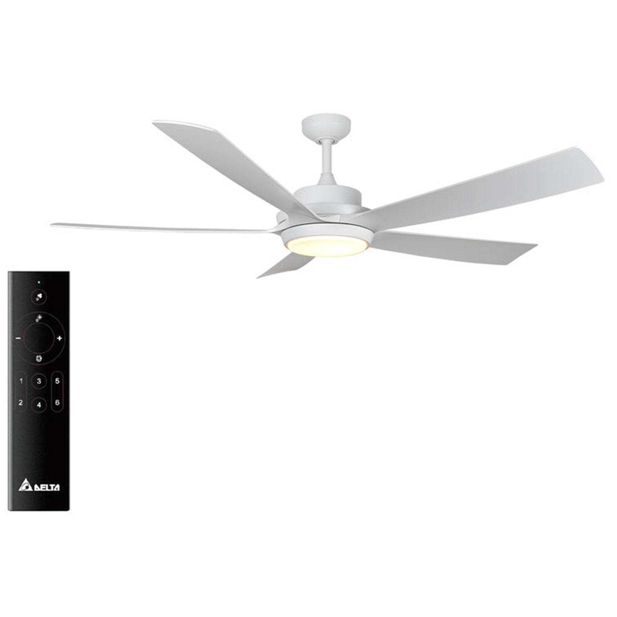 Delta Breez Pleasanton 60" Ceiling Fan with LED, Remote, Indoor/Outdoor, White - VMInnovations