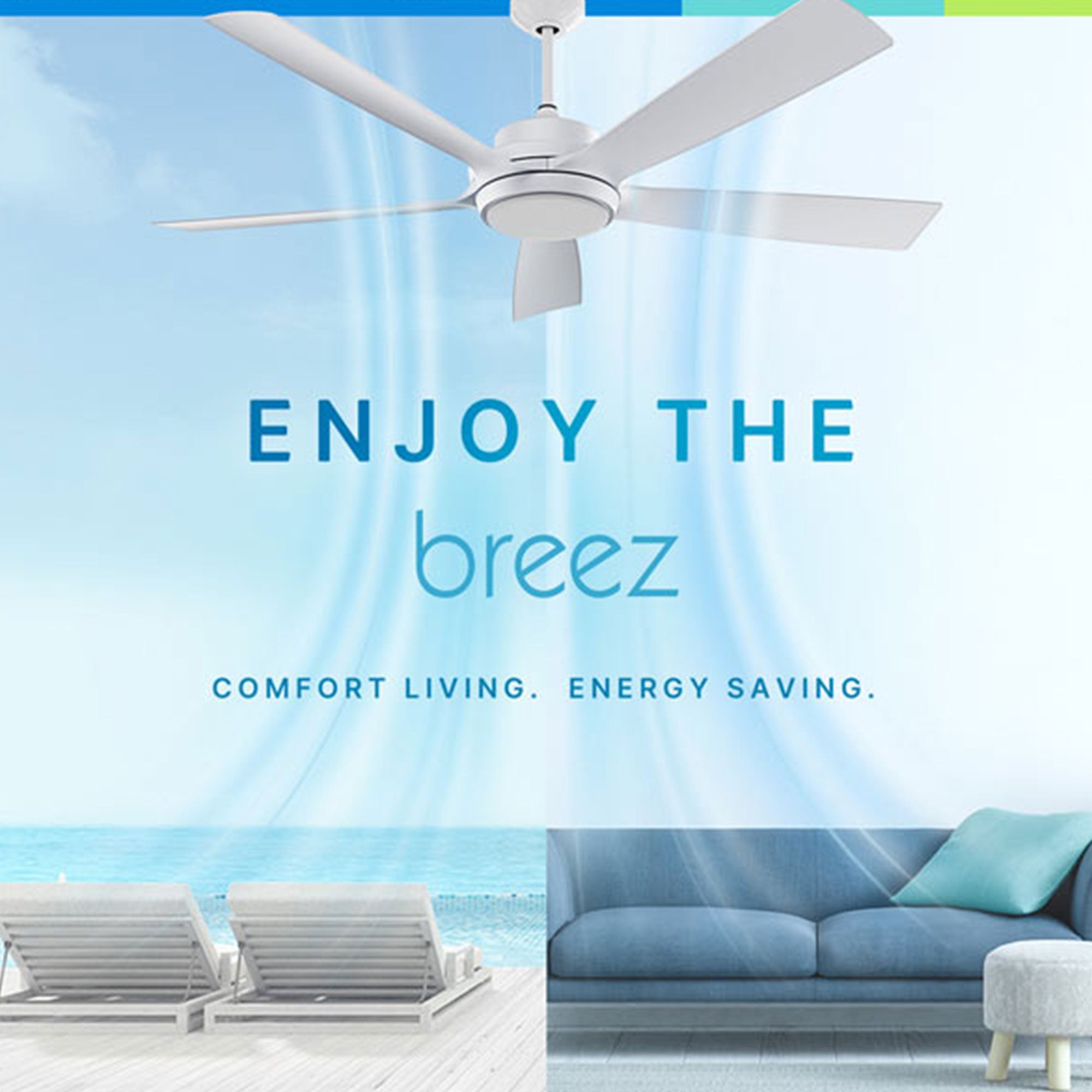 Delta Breez Pleasanton 60" Ceiling Fan w/ LED, Remote, Indoor/Outdoor, Open Box)