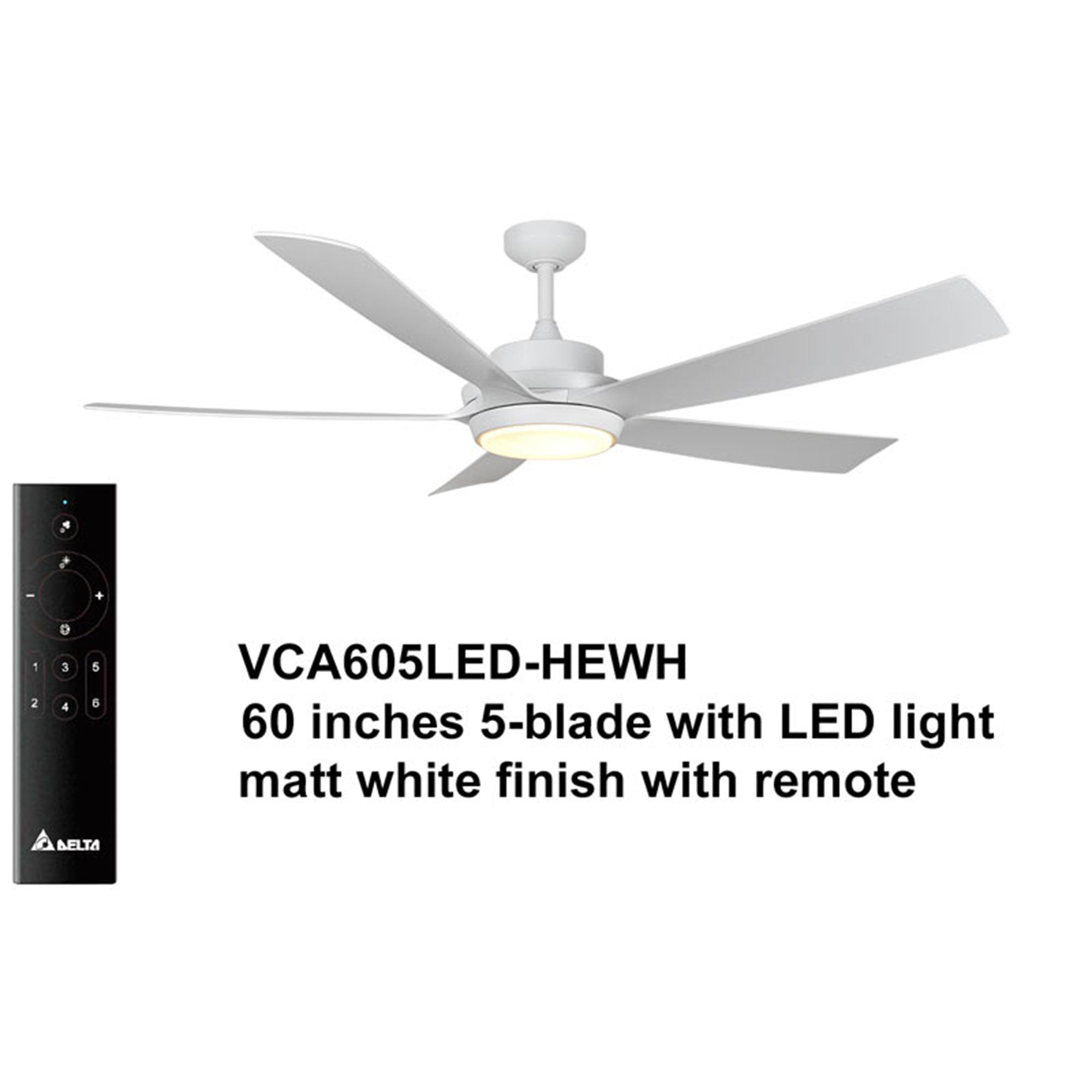 Delta Breez Pleasanton 60" Ceiling Fan w/ LED, Remote, Indoor/Outdoor, Open Box)