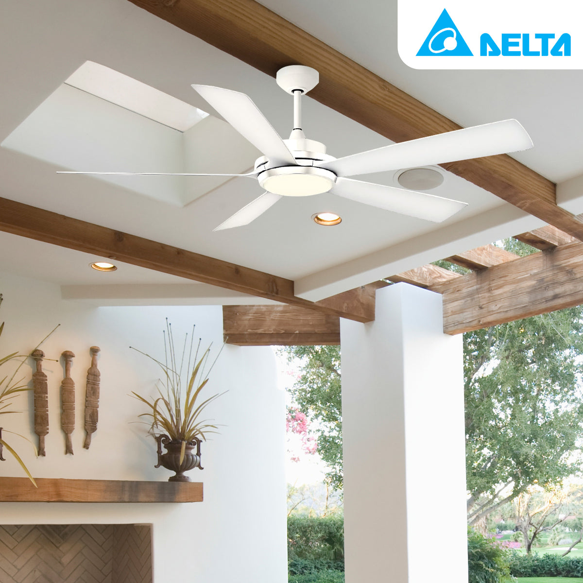 Delta Breez Pleasanton 72" Ceiling Fan w LED, Remote, Indoor/Outdoor(Open Box)