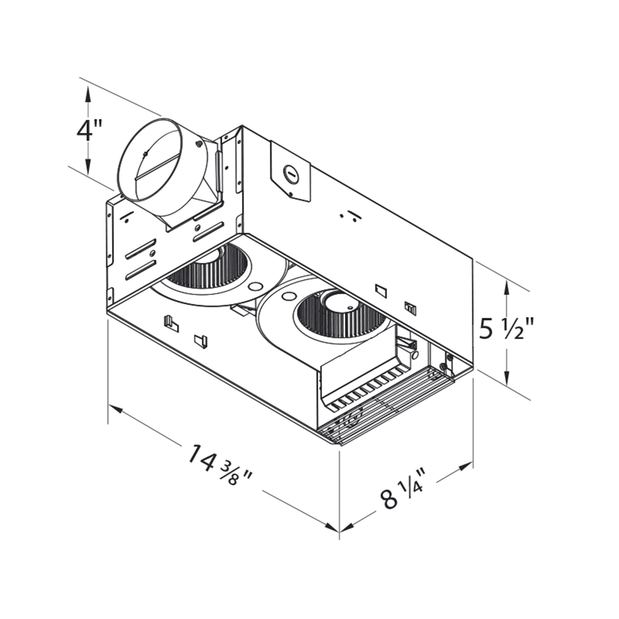 Delta Breez Exhaust Bathroom Fan 80 CFM w/Built-In Heater, White (Open Box)
