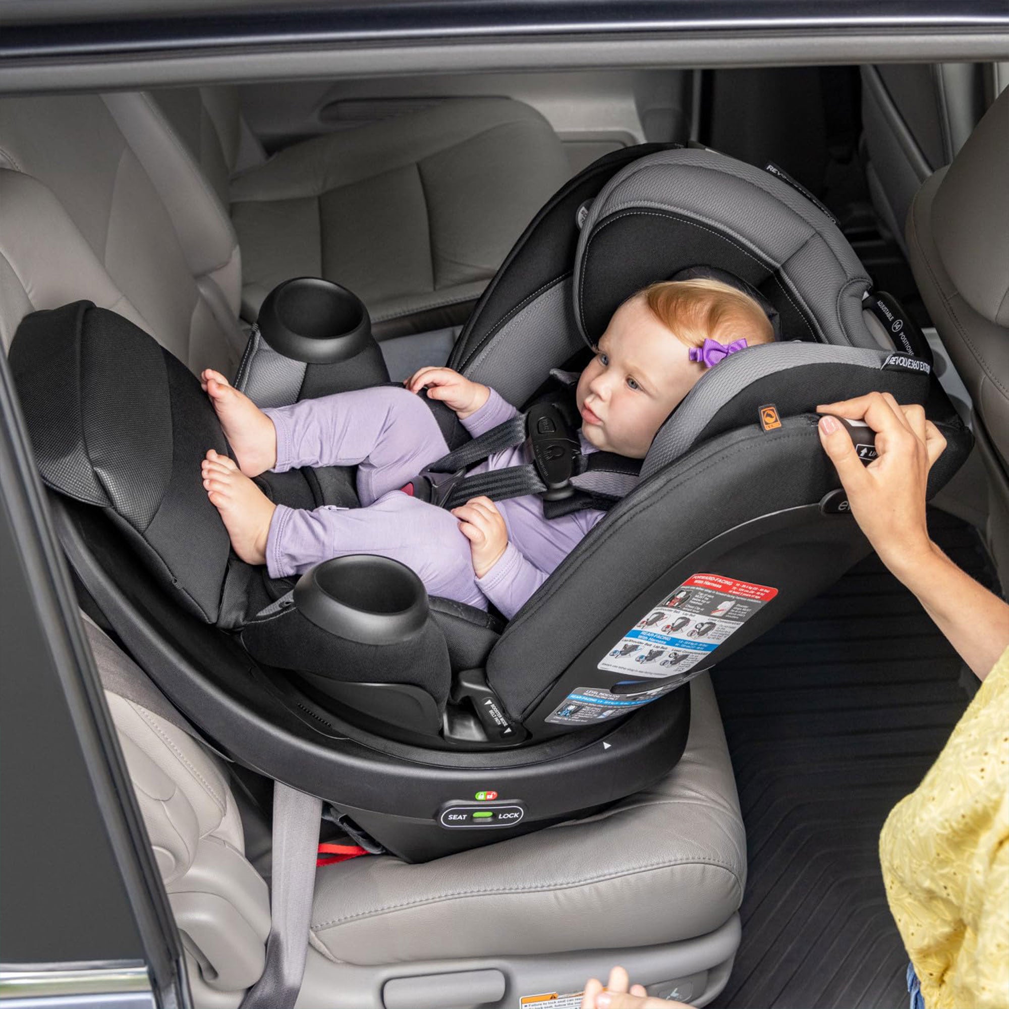 Evenflo Revolve360 Extend Rotational All in 1 Convertible Car Seat, Gray (Open Box)